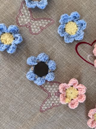 10 Magneti Fiore Uncinetto Fatti a Mano