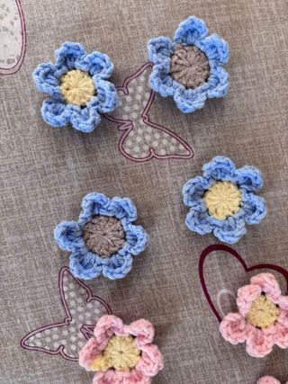 10 Magneti Fiore Uncinetto Fatti a Mano