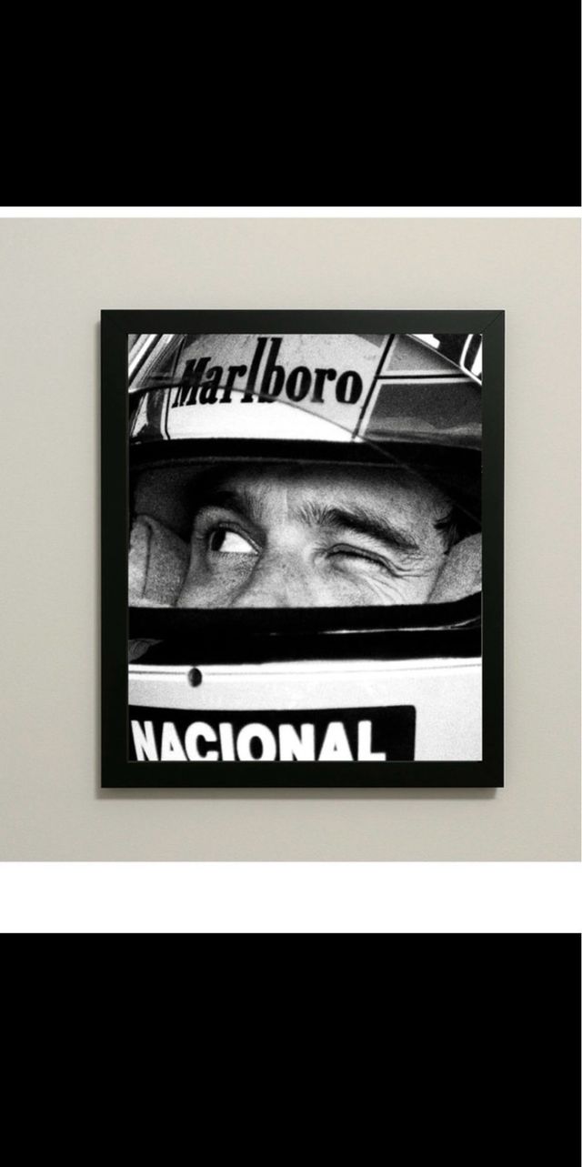 Poster Ayrton Senna A4 con cornice