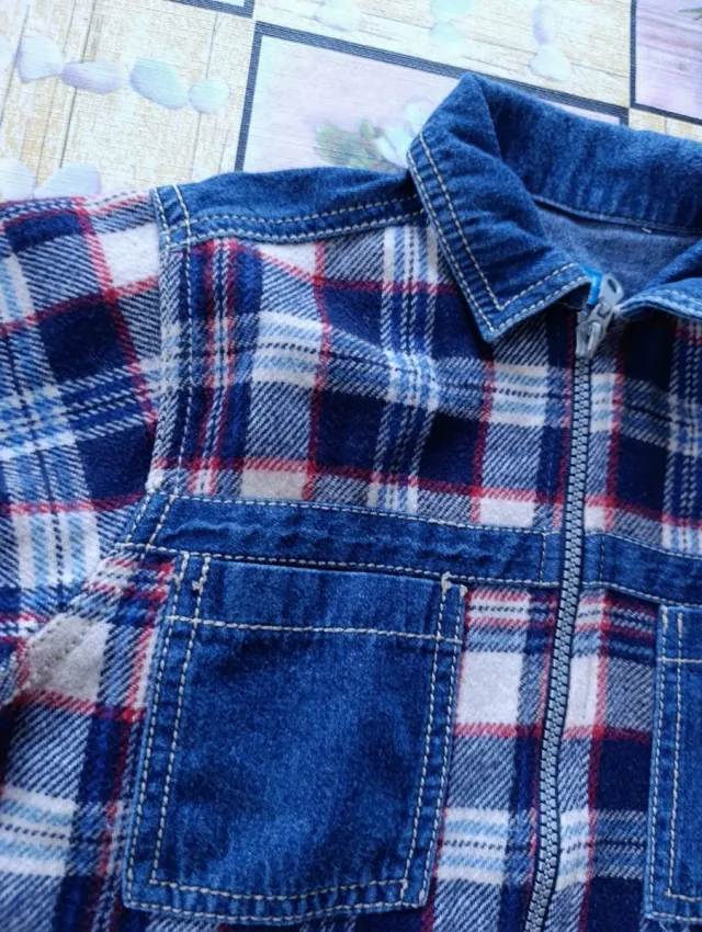 Camisa de cuadros con cremallera