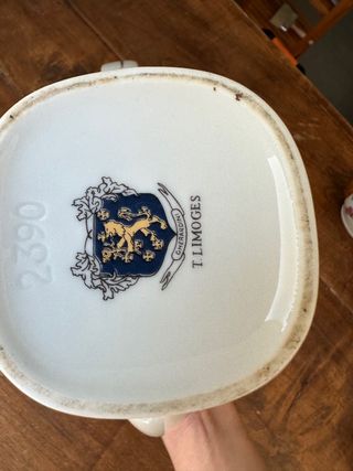 Tetera Limoges porcelana francesa floral