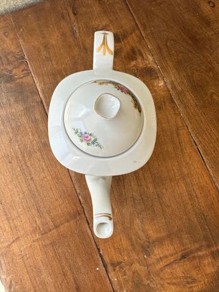 Tetera Limoges porcelana francesa floral