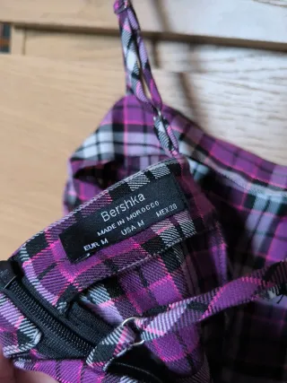 Vestido cuadros Bershka Talla M