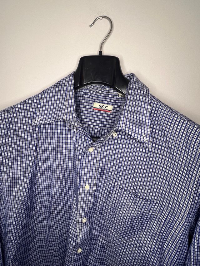 Camicia Sky a quadri da uomo maniche lunghe TG xxl