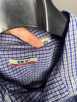 Camicia Sky a quadri da uomo maniche lunghe TG xxl