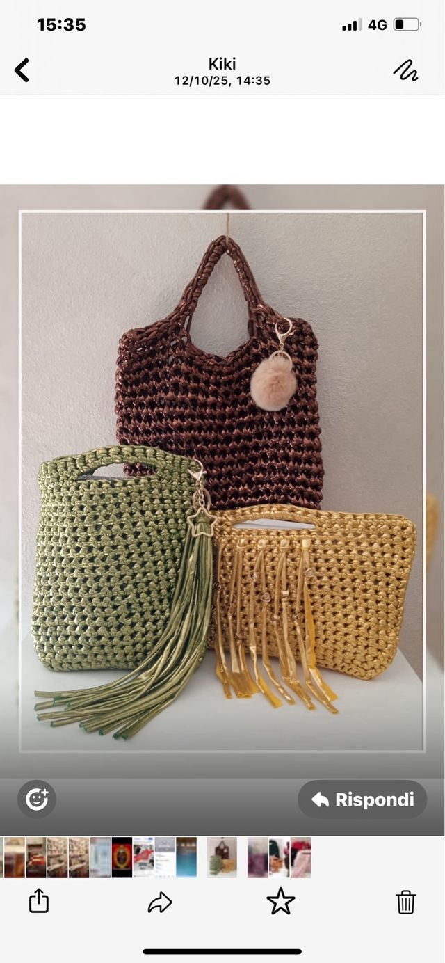 Borse fatte a mano in lana.. 35euro l una.