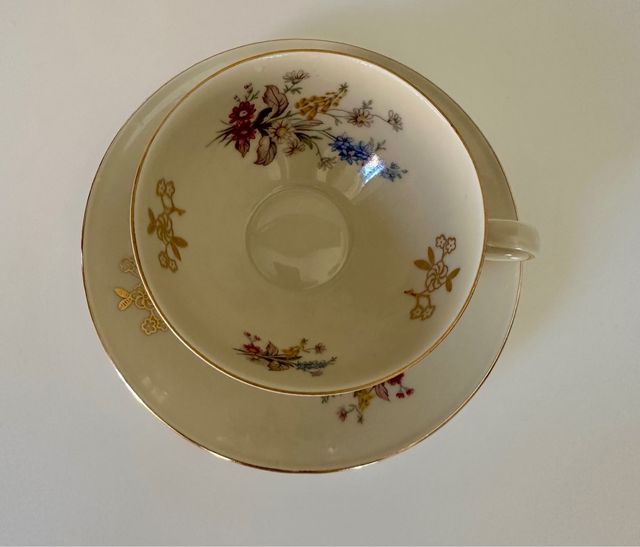 Elegante taza de porcelana bávaria