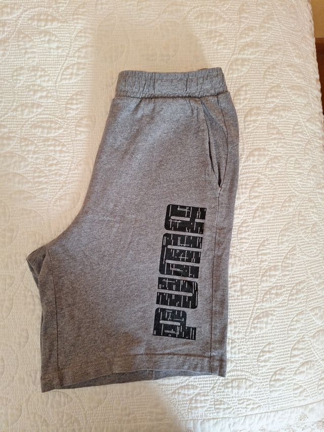 Pantalón niño corto deportivo gris Puma talla 12 a
