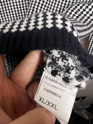 Maglioncino donna a quadretti bianco e nero xl/xxl