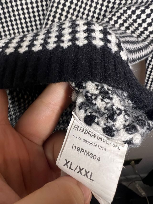 Maglioncino donna a quadretti bianco e nero xl/xxl