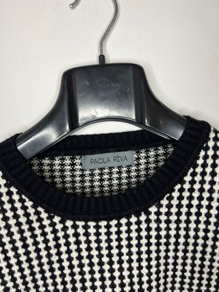 Maglioncino donna a quadretti bianco e nero xl/xxl