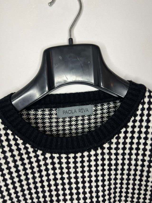 Maglioncino donna a quadretti bianco e nero xl/xxl