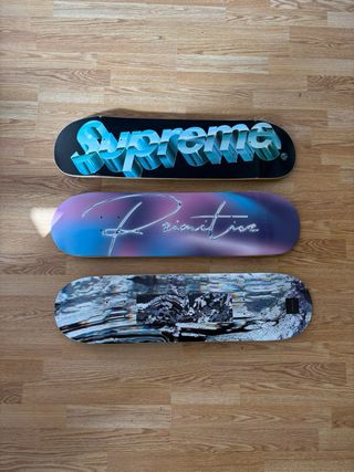 Lotto 3 nuove tavole da skateboard con alcuni graffi