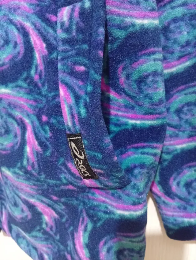 Felpa in pile stampata Asics Vintage Blu marino M