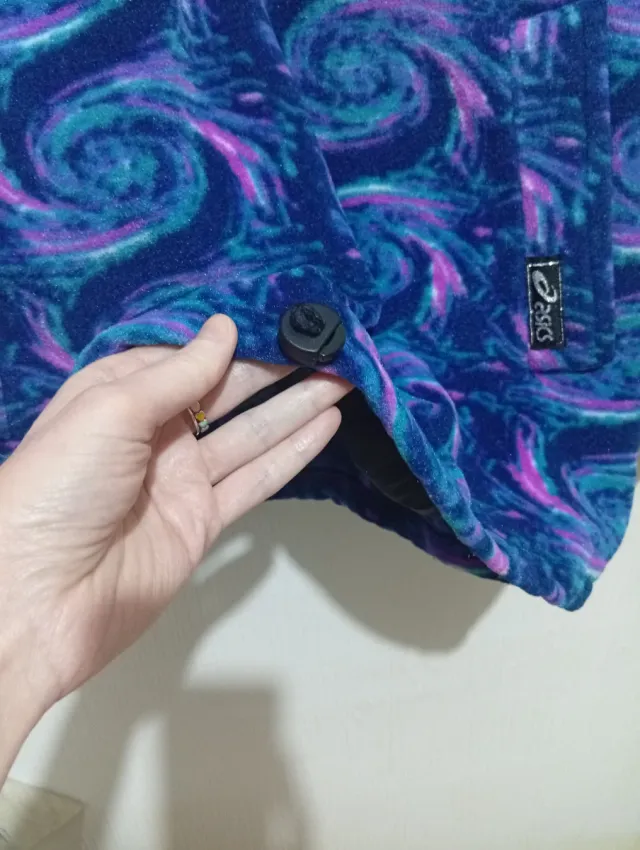 Felpa in pile stampata Asics Vintage Blu marino M