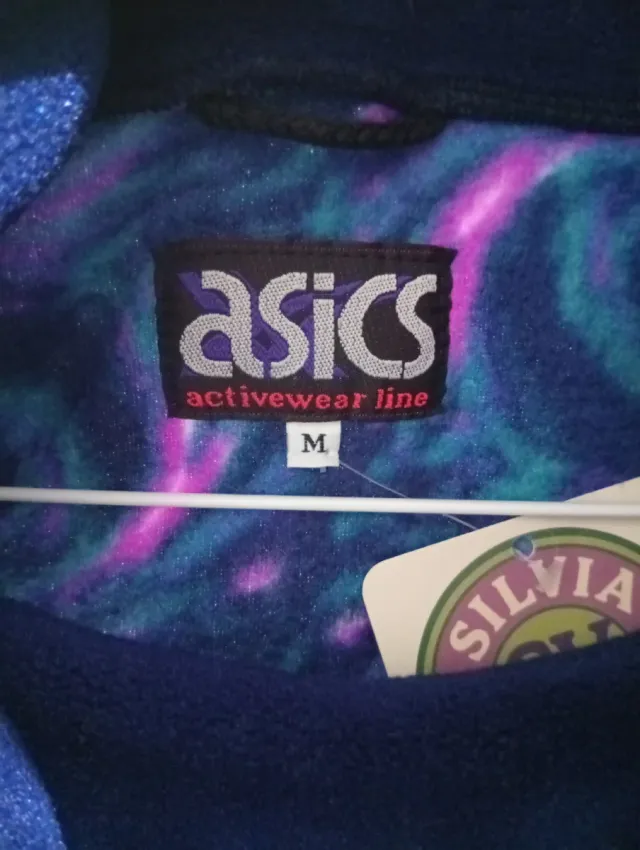 Felpa in pile stampata Asics Vintage Blu marino M