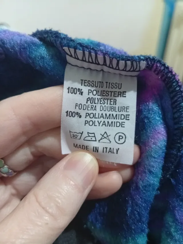 Felpa in pile stampata Asics Vintage Blu marino M