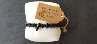Pulsera Obsidiana Hecha a Mano 16cm