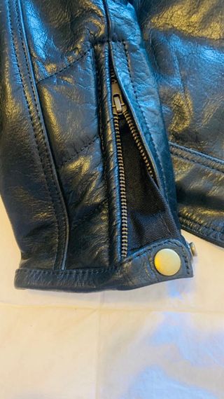 Chaqueta de moto, de cuero negra