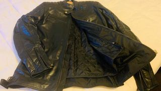 Chaqueta de moto, de cuero negra