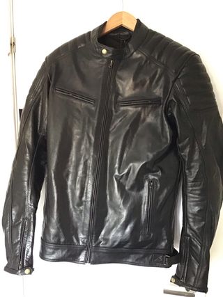 Chaqueta de moto, de cuero negra