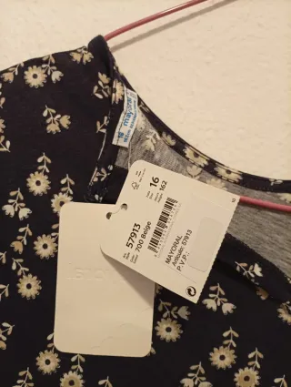 Vestido azul y blanco  floral  talla adolesc