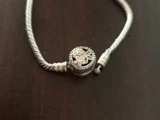 Pulsera Pandora Plata Flores, 19 cm