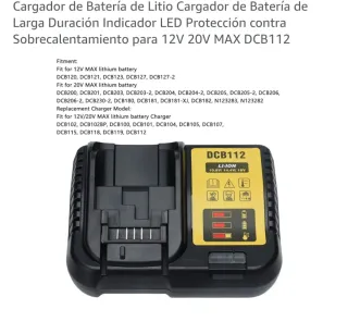 Cargador Batería Litio 12V-20V MAX DCB112 
