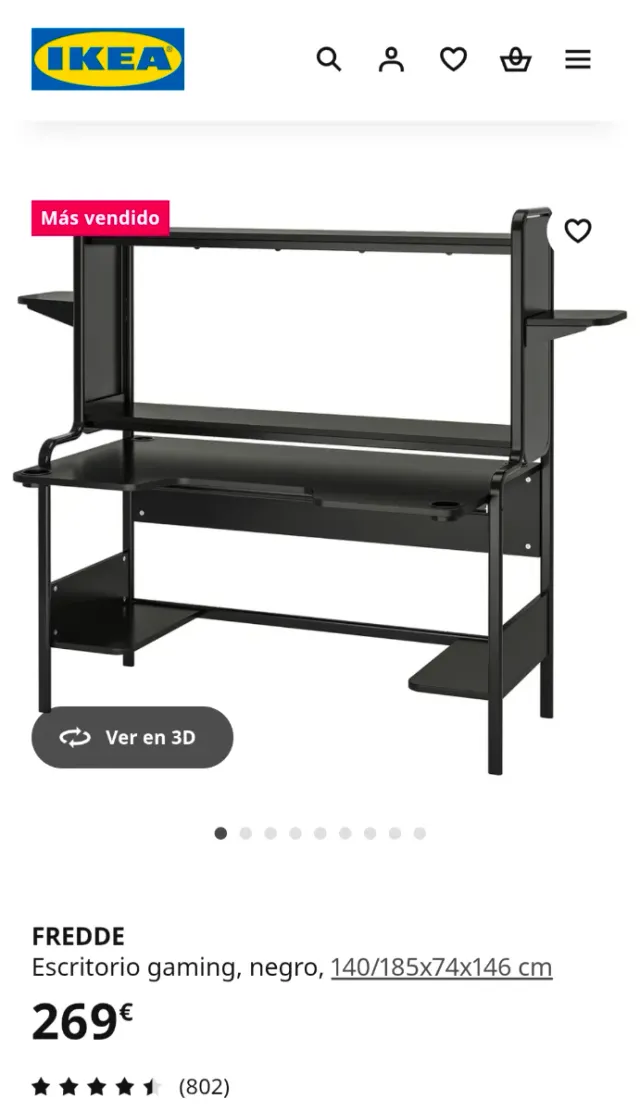 Escritorio Gaming IKEA Fredde Negro