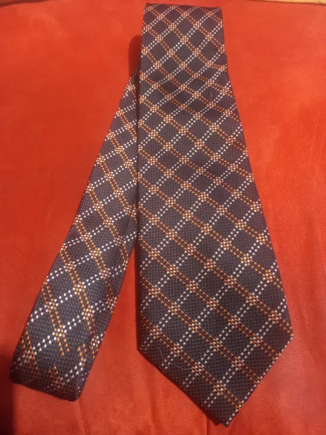 Cravatta Seta Elegante Grigio Arancio