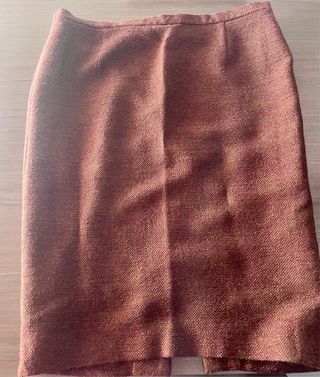 Conjunto falda Torio Talla 52 Tweed Marrón Rojizo