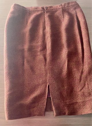 Conjunto falda Torio Talla 52 Tweed Marrón Rojizo