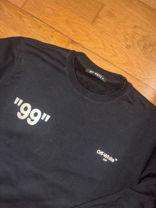 Felpa Off-White Nera con Strisce