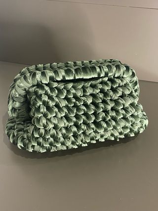 Clatch verde in velluto 20 cm