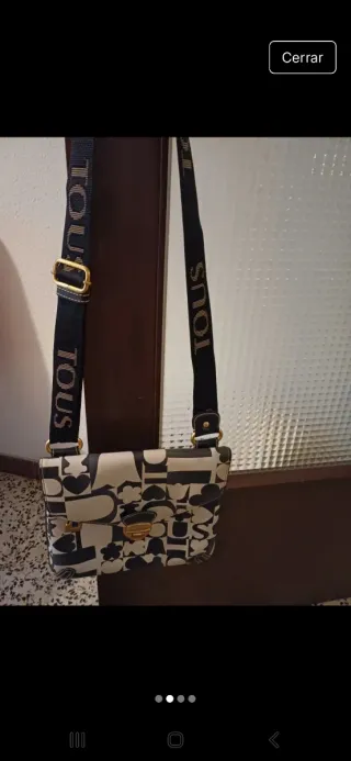 Bolso bandolera Tous original blanco y negro.