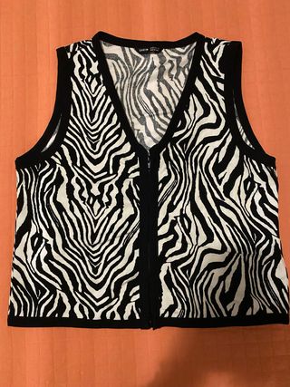 Chaleco cebra con cremallera 