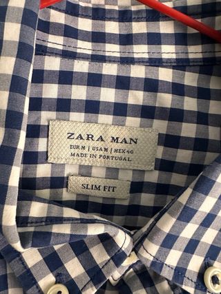 Camisa cuadros Zara Talla M
