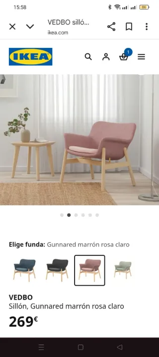 Sillón Vedbo Rosa Ikea