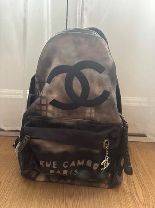 Mochila Chanel Vintage Estampado CC Multicolor