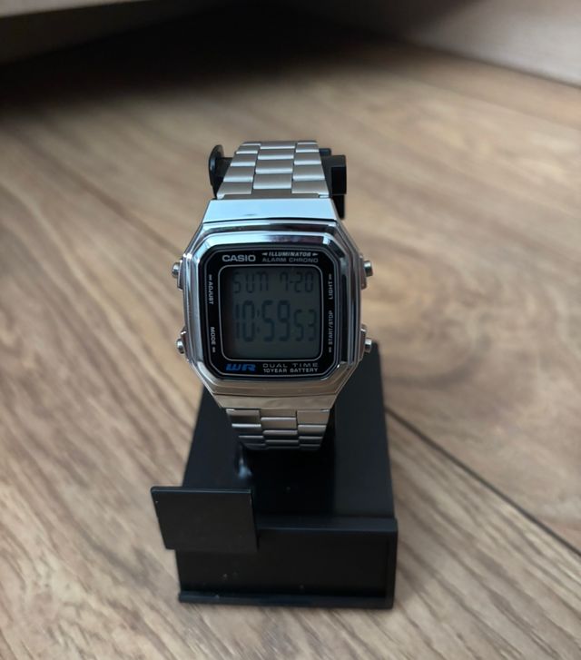 Reloj Casio Digital Plata WR Dual Time