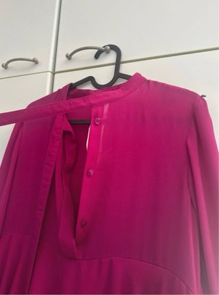 Vestito fucsia maniche a campana