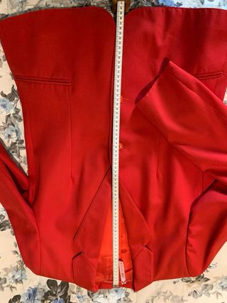 Giacca elegante/sportiva in lana 100% rossa L