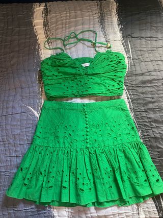 Conjunto Zara Top y Falda Verde