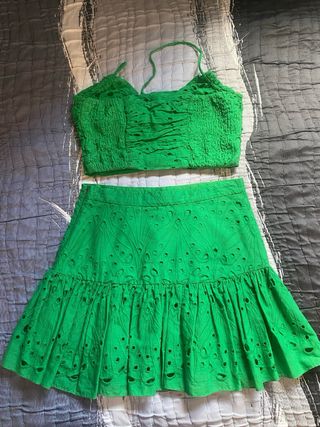 Conjunto Zara Top y Falda Verde