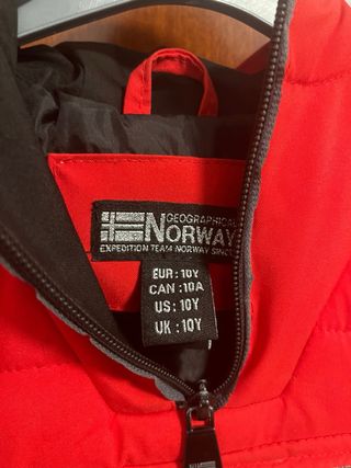 Chaqueta Geographical Norway Niño Roja