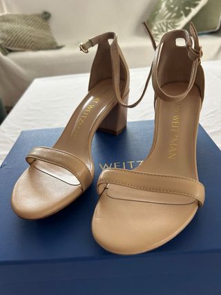 Sandalias Stuart Weitzman Beige Tacon