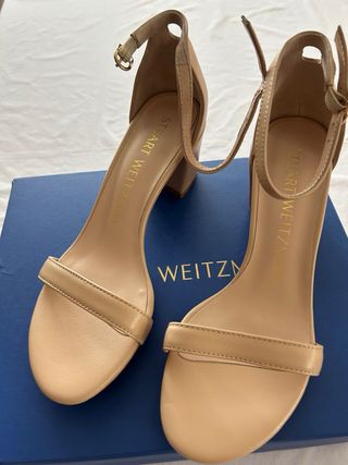 Sandalias Stuart Weitzman Beige Tacon