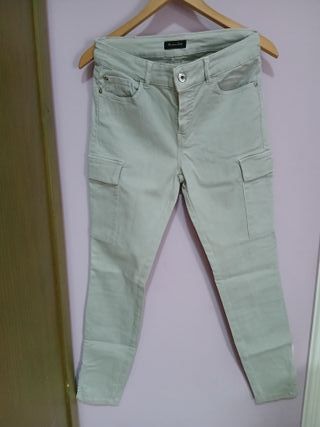 Pantalones cargo Massimo Dutti mujer color caqui