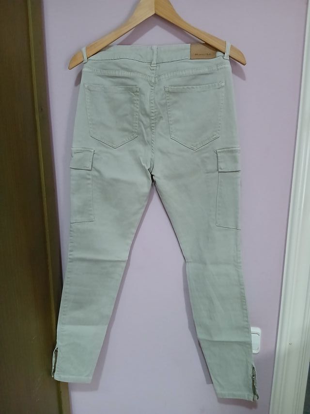 Pantalones cargo Massimo Dutti mujer color caqui