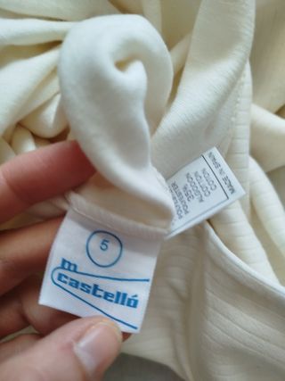 Camisón manga larga CASTELLÓ. T: 6. Color: crudo.